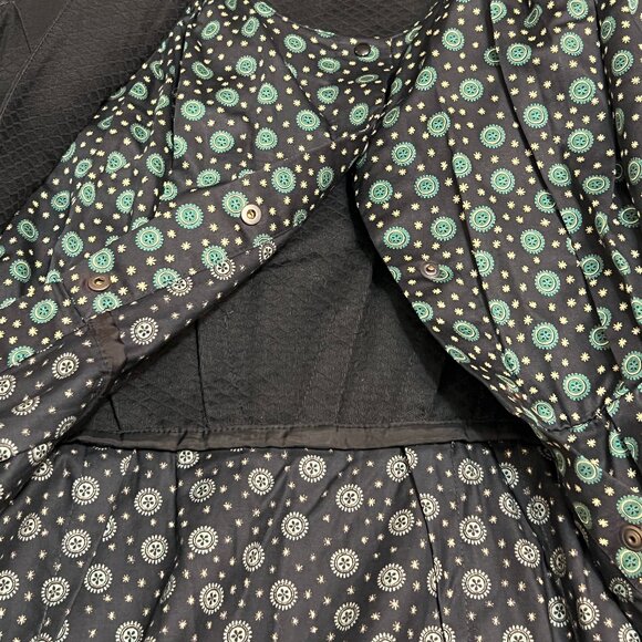 Vintage SANTA FE Floral Dress Women’s Size 4 90s Retro Bodycon Black Garden Prin - Picture 6 of 11